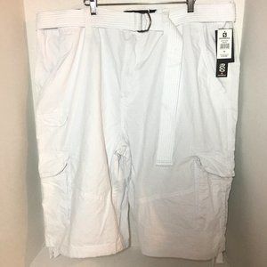Southpole Utility Cargo Men White Shorts with Belt